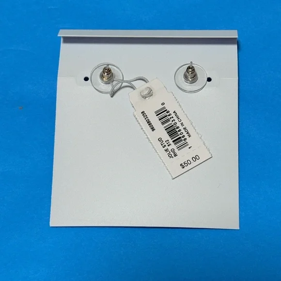 NWT Kendra Scott Silver Jolie Stud Earrings in Dichroic Glass - Picture 7 of 8